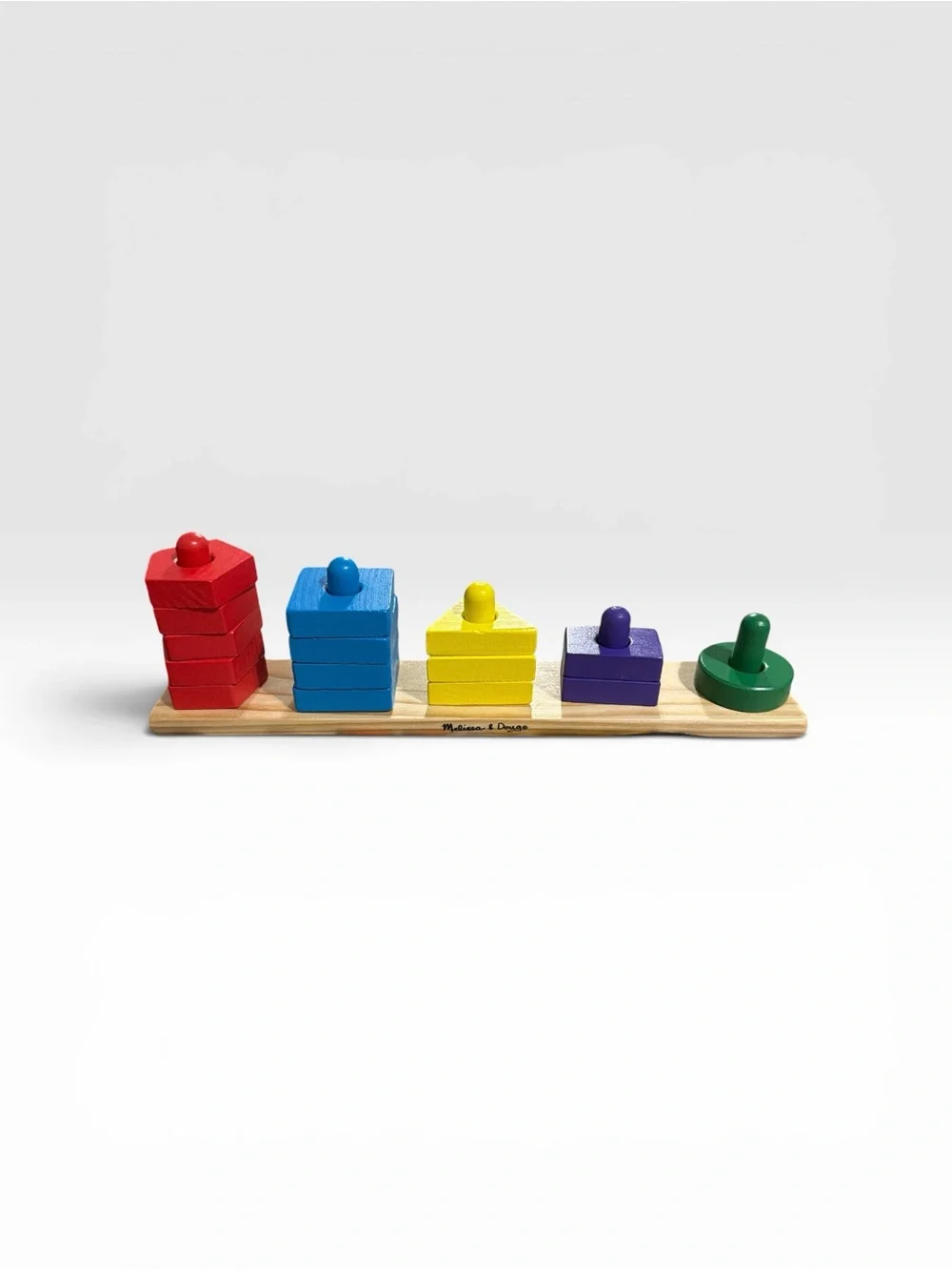 Melissa & Doug Rainbow Stacking Peg Toy - Red, Blue, Yellow, Purple, Green